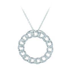 Diamond Cuban Link Eternity Circle Pendant