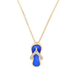 Diamond Enamel Flip Flop Pendant