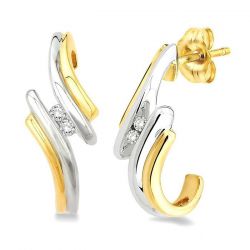 2 Stone Diamond Earrings