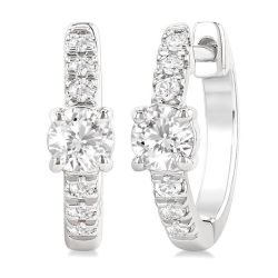 SolOraCel 14K White Gold Diamond Fashion Earrings