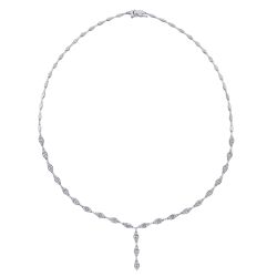  Diamond Baguette and Round Necklace