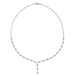  Diamond Baguette and Round Necklace