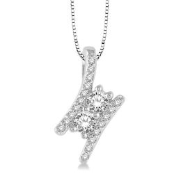 Yvette 2 Stone Diamond Pendant