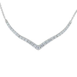 Diamond Graduated Prong Set Chevron Necklace