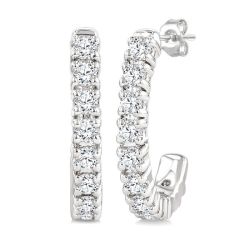 NoIsOn ElCaVer 14K White Gold Diamond Fashion Earrings