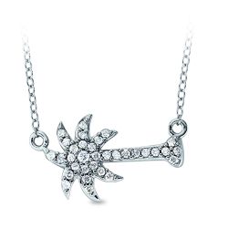 Diamond Sideways Palm Tree Pendant