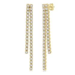 CelVerDor 14K White Gold Diamond Earrings