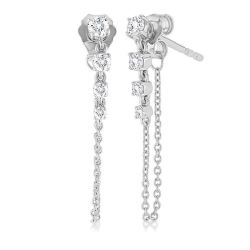 ElArLo 14K White Gold Diamond Earrings