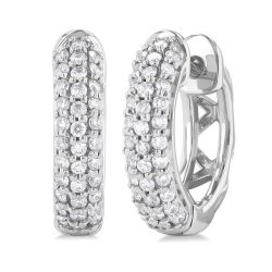 Pave-Set Diamond Huggie Earrings