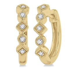 XeCa OraXeZen 14K White Gold Diamond Fashion Earrings