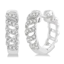 CelXeLin 14K White Gold Diamond Fashion Earrings