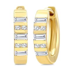 NoArVal 14K White Gold Diamond Fashion Earrings
