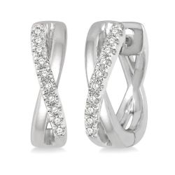 MirVel 14K White Gold Diamond Fashion Earrings