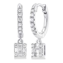 CaLinMir 14K White Gold Diamond Fashion Earrings