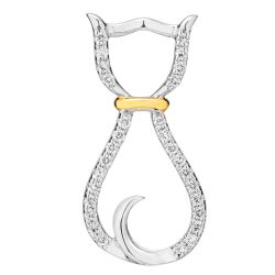 Diamond Outline Cat Pendant