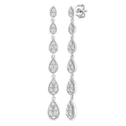 Pear Shape Diamond Long Earrings