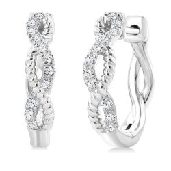 LinDorNo ElElZen 14K White Gold Diamond Fashion Earrings