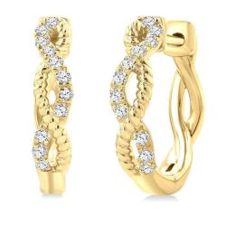 LysCaCa 14K White Gold Diamond Fashion Earrings