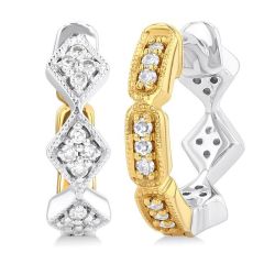 DorAeTh OraValNo 14K White Gold Diamond Fashion Earrings