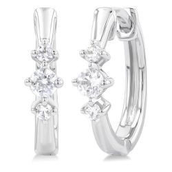 VioVelVer 14K White Gold Diamond Fashion Earrings