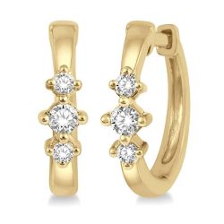 Past Present & Future Petite Diamond Huggie Fashion Earrings