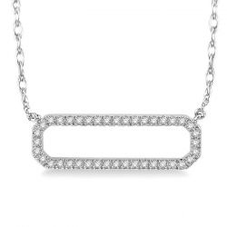 Diamond Rounded Rectangle Necklace