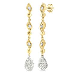 NoRaVal 14K White Gold Diamond Fashion Earrings