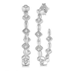 Diamond Hoop Huggie  Fashion Earrings