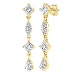 LuxLinRa VelZenVer 14K White Gold Diamond Fashion Earrings