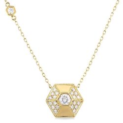 Hexagon Shape Diamond Fashion Necklace