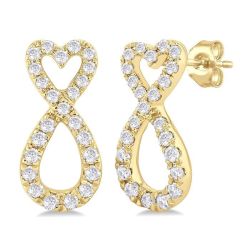 LuxCelLux 14K White Gold Diamond Fashion Earrings