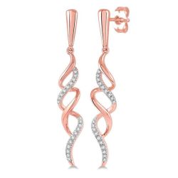 Swirl Diamond Fashion Long Earrings
