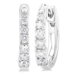 ElIonVel 14K White Gold Diamond Fashion Earrings