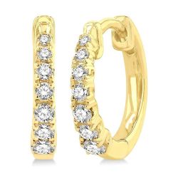 Graduated Petite Diamond Huggie Fashion Earrings