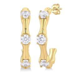 ElIsAr LinPhoOra 14K White Gold Diamond Fashion Earrings