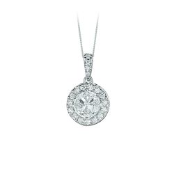 Diamond Round Shaped Composite Halo Pendant