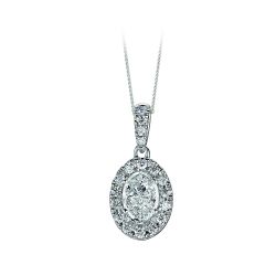 Diamond Oval Shaped Composite Halo Pendant