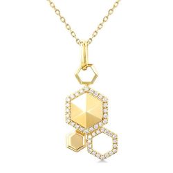 Hexagon Shape Diamond Fashion Pendant