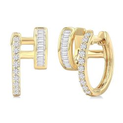 XeThRa 14K White Gold Diamond Fashion Earrings