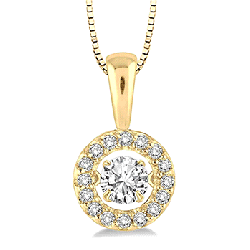 Cascade Evergreen Round Shape Emotion Halo Diamond Pendant