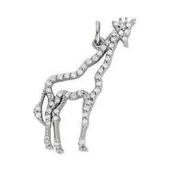Diamond Outline Giraffe Pendant