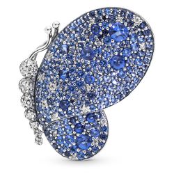 Dazzling Blue Butterfly Brooch Pendant
