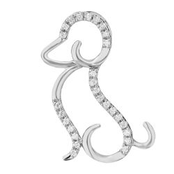 Diamond Outline Dog Pendant
