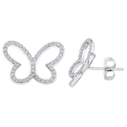 Diamond Blutterfly Silhouette Earrings