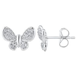 Diamond Pave Butterfly Earrings