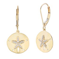 Diamond Sand Dollar Lever Back Earrings