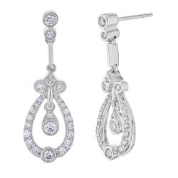 Diamond Dramatic Chandelier Vintage Style Dangle Earrings