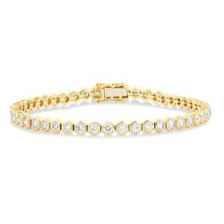 Marbella Voyage Poise Hexagon Shape Bezel Set Diamond Tennis Bracelet