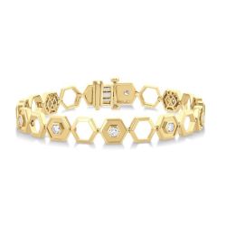 Hexagon Shape Diamond Fashion Bracelet