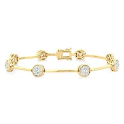 Round Shape Bar Link Shine Bright Diamond Bracelet